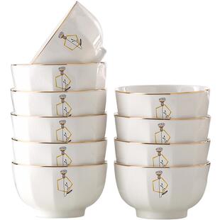 陶瓷碗家用2025新款加厚吃饭好看的碗北欧轻奢餐具碗盘碗碟套装