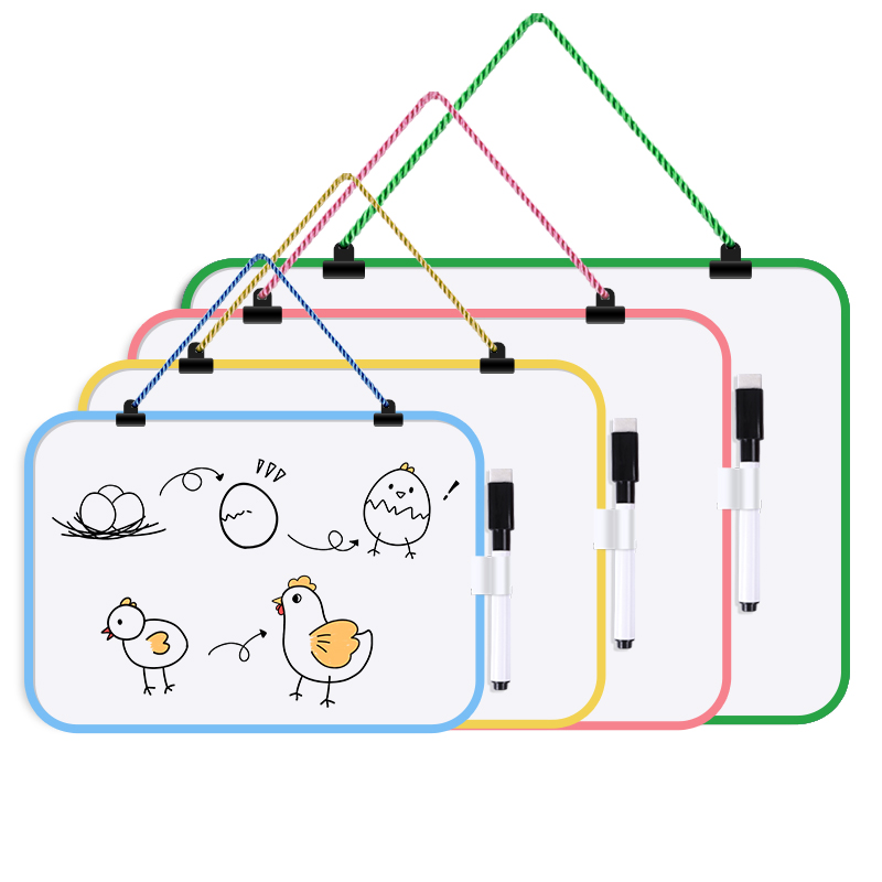 挂式小白板磁性双面记事小黑板家用教学可擦写字板挂墙儿童手写板磁力办公备忘录提示店铺家庭迷你涂鸦小画板