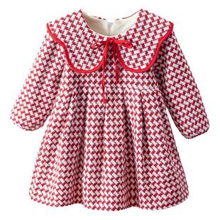 女童连衣裙秋冬2025新款洋气儿童加绒韩版女宝公主裙童装冬季裙子