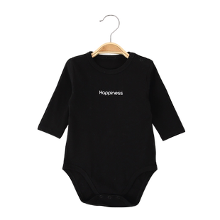 婴儿秋装长袖包屁哈衣春秋冬打底衫白色上衣宝宝连体睡衣黑色爬服