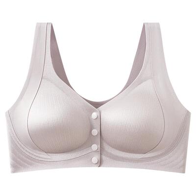 缎面无痕全固定杯前开扣妈妈文胸