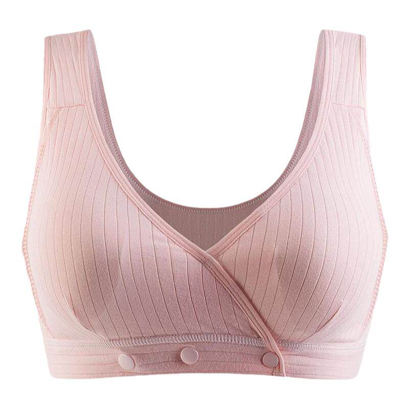 聚拢纯棉前开扣背心式哺乳内衣
