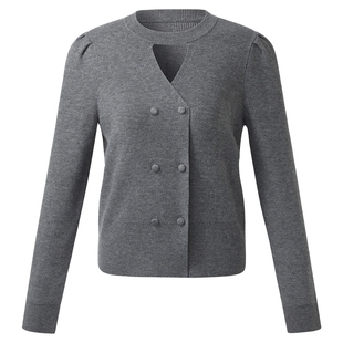 歌莉娅设计感毛织上衣女25新款秋季流行穿搭修身长袖1E9C5J730