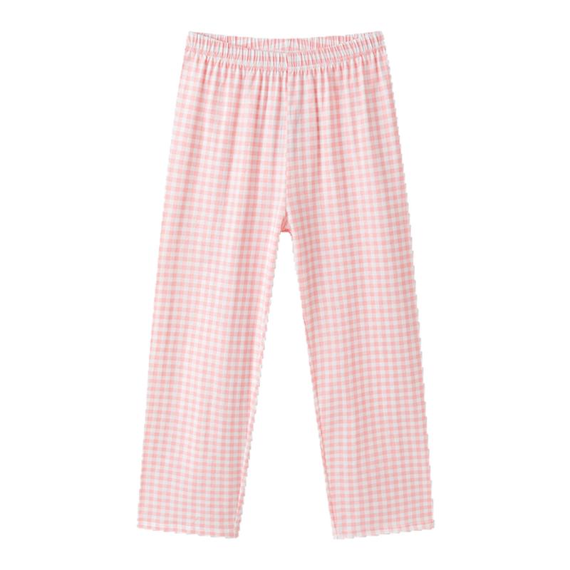 巴拉巴拉儿童睡裤夏季防蚊裤儿童家居裤男女童裤子中大童纯棉格纹