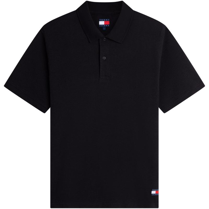 Tommy男装华夫格肌理短袖POLO衫