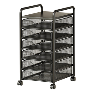 桌下文件架移动小推车金属文件框收纳架铁质文件收纳架收纳架书架办公室多功能文件置物架办公用品文件收纳盒