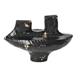 大丹 《艺术》大师级中古藏品金箔大漆花瓶 样板间玄关花插摆件
