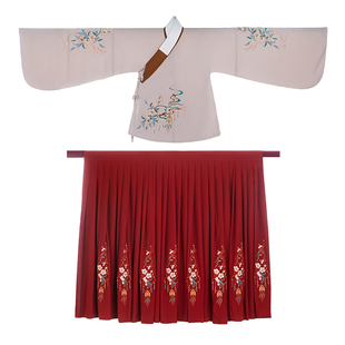 司花令花悦铃原创汉服明制直领大襟交领琵琶袖齐腰袄裙