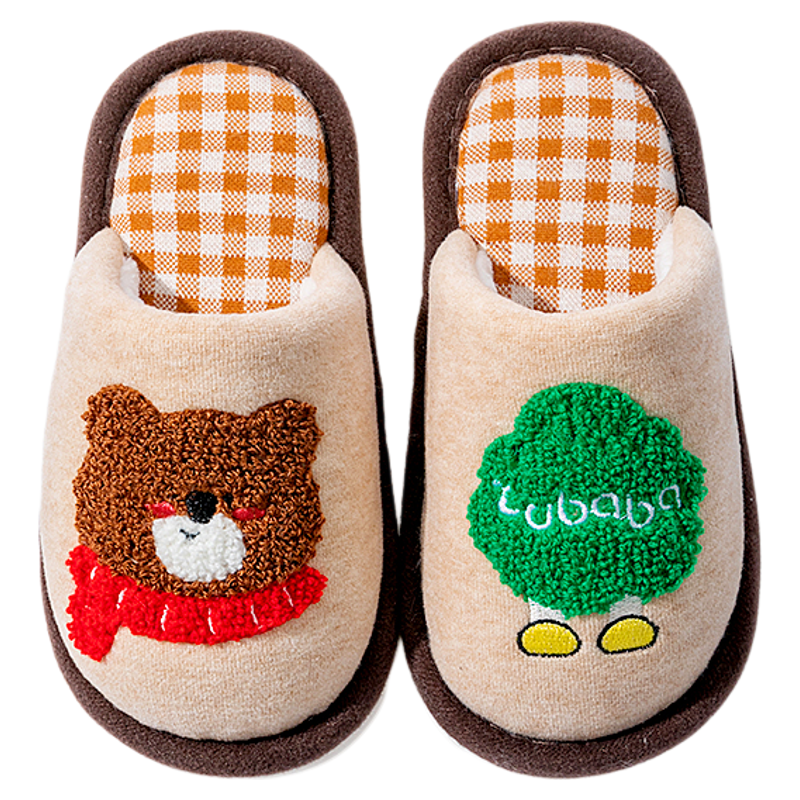 男童棉麻拖鞋2025秋冬季新款儿童小女孩居家室内防滑棉鞋大小童款