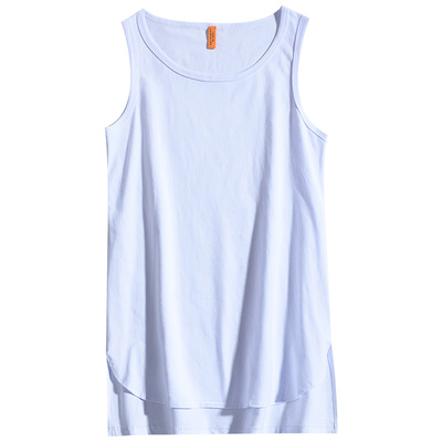 比伯前短后长纯色学生下摆汗衫