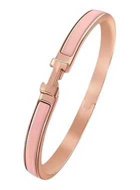 经典H字母高级轻奢感镀18k金钛钢不掉色小众情侣款男女通用手镯