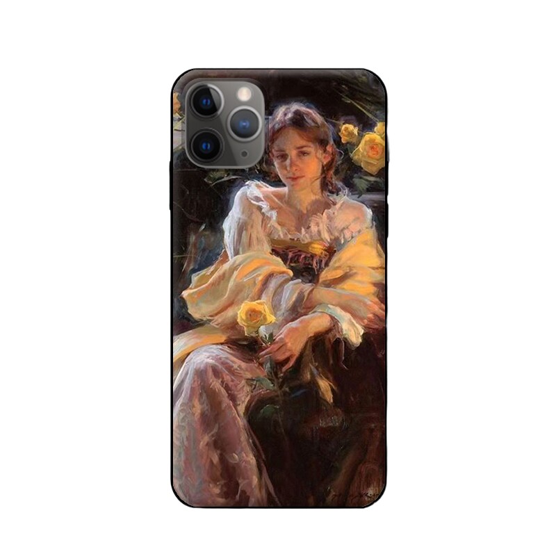 适用oppo苹果小米华为vivo文艺复古美术生的艺术生油画风手机壳女