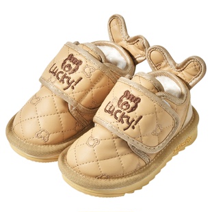 儿童雪地靴2023冬季防滑加绒女童棉鞋男童雪地棉防水宝宝保暖靴子