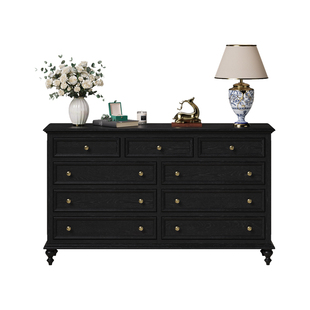 时余爱德华九斗柜美式中古风柜实木复古靠墙抽屉式客厅床尾玄关柜