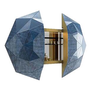 意式轻奢实木酒柜别墅豪宅大平层设计师款创意装饰柜储物柜定制