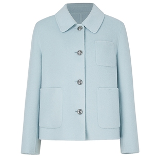 NAERSI/娜尔思羊毛混纺毛呢外套大口袋设计立体剪裁年冬季新款