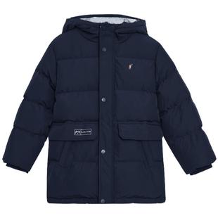 POLOWALK童装男童中长款连帽羽绒服秋冬中大童时尚百搭保暖外套