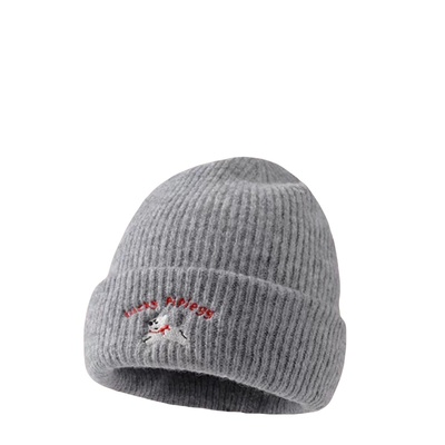 甜美秋冬秋冬平檐可爱小狗毛线帽