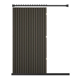 折叠浴帘套装免打孔卫生间高档防水布帘干湿分离淋浴隔断挂帘防水