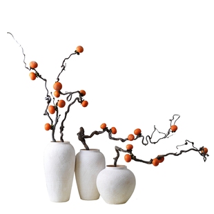 真柿子干树枝插花干花装饰客厅摆件摆设干支花束龙枣禅意落地枯枝