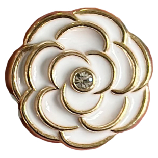 金属花朵小香百搭风黑白色金边纽扣大衣风衣针织衬衫毛衣外套扣子