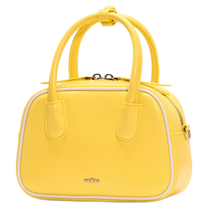 【新品首發(fā)】unifine夏季包包馬卡龍保齡球包真皮手提斜挎包女包