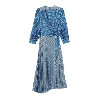 sandro设计感撞色系带开衩连衣裙