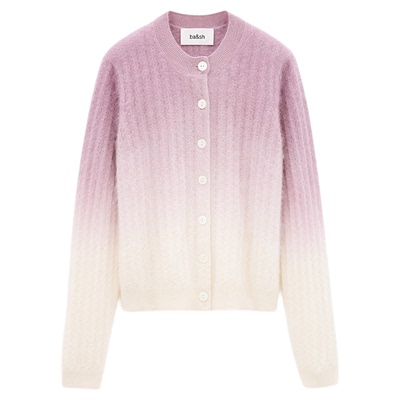 热销补货【臻奢系列】[papi酱同款]bash紫色羊绒针织开衫1H25BANI