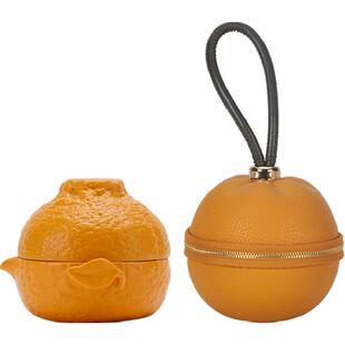 万仟堂快客杯一壶一杯套装陶瓷家用茶壶茶杯送礼旅行茶具大吉大利