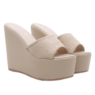 厚底坡跟凉拖鞋女士夏14cm超高跟防滑软底防水台女鞋性感增高拖鞋