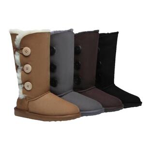 澳洲EVERAU羊皮毛一体雪地靴新款冬季加绒防水防滑三扣长筒靴3001