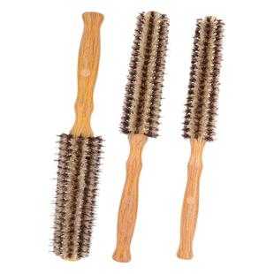 卷发梳子猪鬃毛滚梳直发内扣圆筒卷梳吹头发造型木梳发廊专业男女