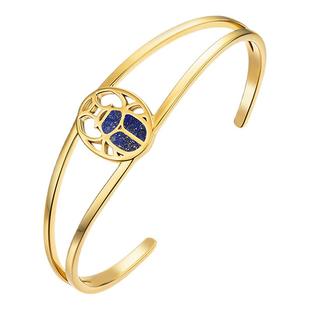 CIRCLE珠宝Scarabe圣甲虫系列925银镀金青金石手镯