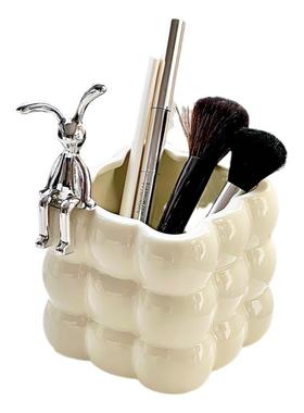 桌上桌面遥控器收纳盒客厅茶几高颜值摆件高级化妆品高档精致整理