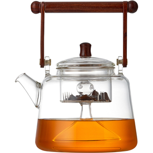 绿昌明玻璃煮茶壶电陶炉提梁烧水壶大号双内胆茶具两用蒸煮茶器