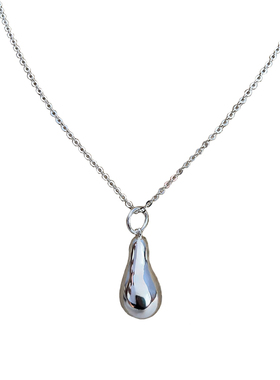 ins风日韩茄子吊坠项链简约水滴吊坠女小众设计通勤百搭毛衣链