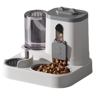 自动喂食器猫咪喝水器流动猫碗双碗饮水机一体不插电狗粮食盆宠物