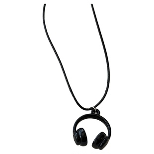 银色金属耳机吊坠项链女款轻奢高级感长款毛衣链2026新款装饰配饰