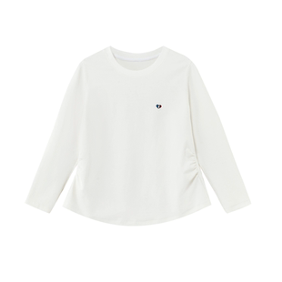 老章和小胖PONGKIKI爱心正肩圆领长短袖内搭打底衫女大码秋冬T恤