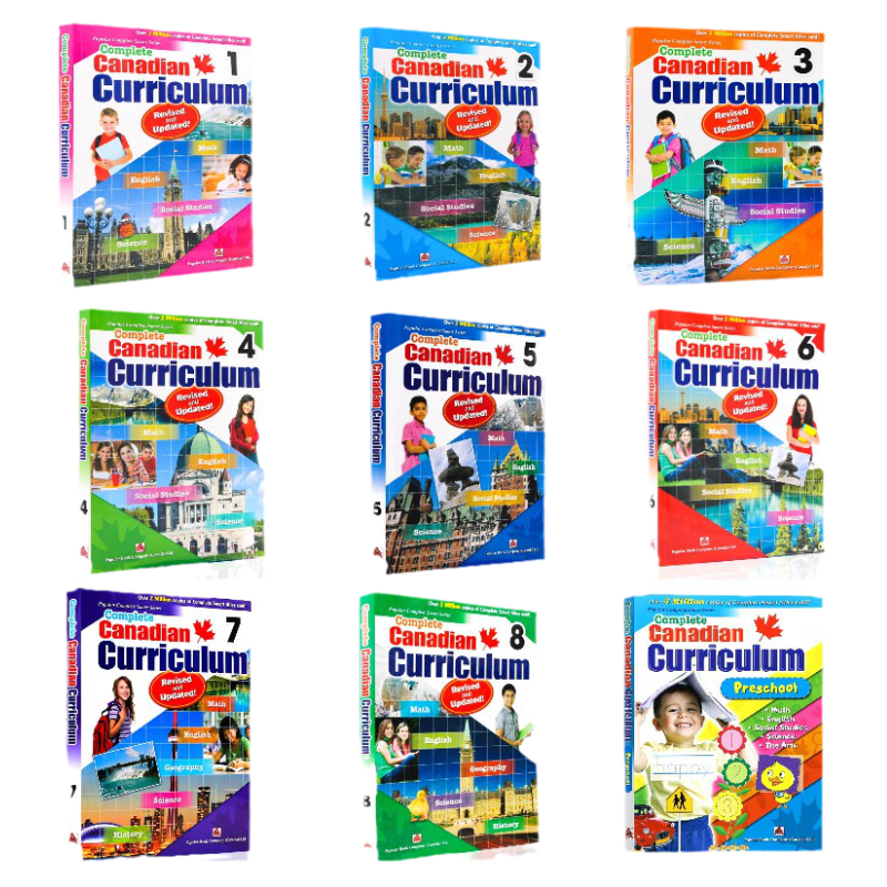 加拿大小学教材英文原版Popular Complete Canadian Curriculum 4科教材 英语数学科学 练习册Math Social Studies Science带答案