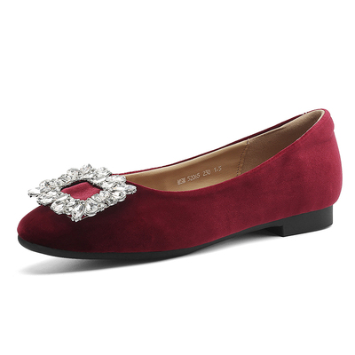 达芙妮粉色单鞋女绝美浅口平底鞋