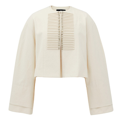 【苗系列】ZHUCHONGYUN2025秋新款新中式截短式宽松棉质直筒外套