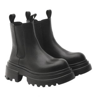 新款烟筒靴高帮男厚底增高7cm德比鞋男中帮切尔西靴工装马丁靴男