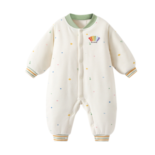 初生婴儿衣服冬装外穿新生宝宝连体衣a类纯棉保暖小月龄连身哈衣
