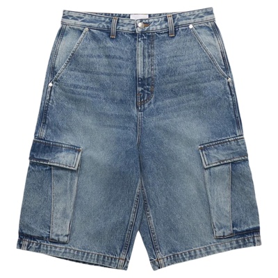 RHUDE中腰五分牛仔裤短裤