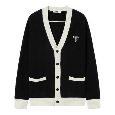 【100%绵羊毛】KARL LAGERFELD学院风针织开衫25秋新品老佛爷男装