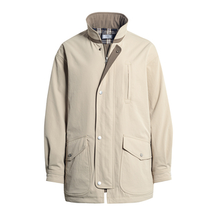 三所vintage VTG猎装夹棉中长风衣夹克 环保抗皱料挺括感拼接撞色