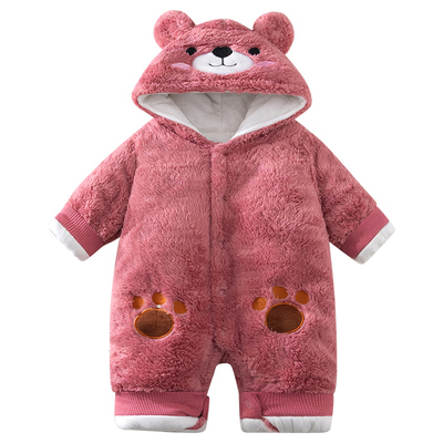 超可爱，婴儿冬季加厚绒连身衣