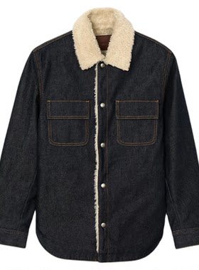 SANDRO撞色毛领棉质牛仔外套