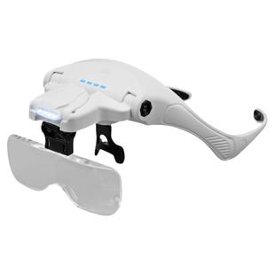 头戴放大镜架头带互换USB充电LED灯触控开关机械维修阅读看报纸